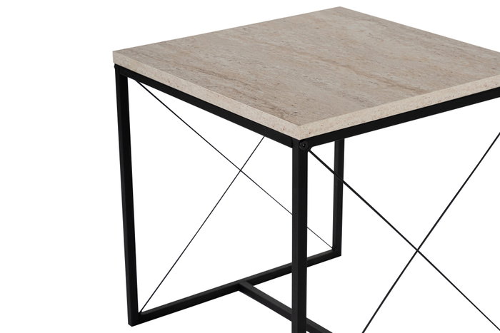 Hanah Home Juego de Mesas de Café Defne - Negro, Travertine